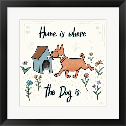 Framed Dogs in the Garden V Print