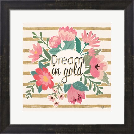 Framed Gorgeous III Pink no dots Print