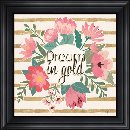 Framed Gorgeous III Pink no dots Print