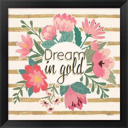 Framed Gorgeous III Pink no dots Print