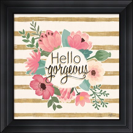 Framed Gorgeous II Pink no dots Print
