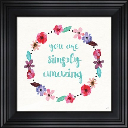 Framed Simply Amazing I Blue and Blush Print