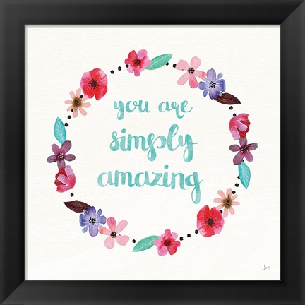 Framed Simply Amazing I Blue and Blush Print