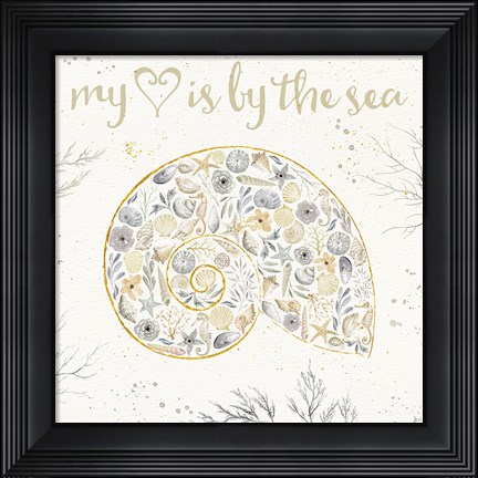 Framed Seaside Blossoms III Neutral Print