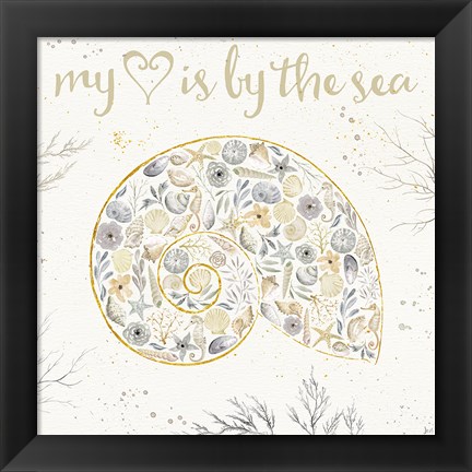 Framed Seaside Blossoms III Neutral Print