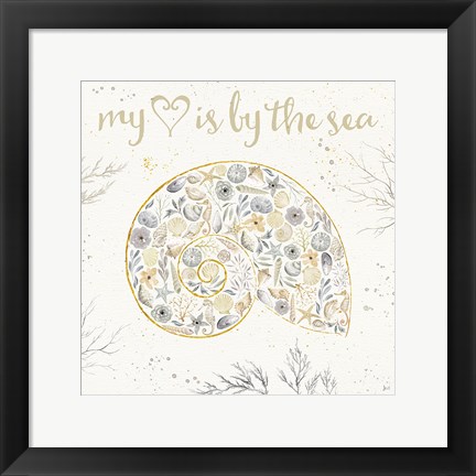 Framed Seaside Blossoms III Neutral Print