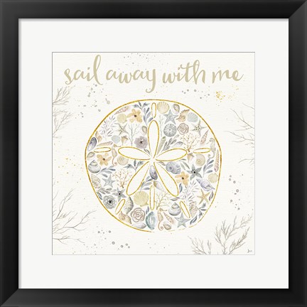 Framed Seaside Blossoms IV Neutral Print