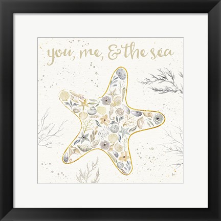 Framed Seaside Blossoms II Neutral Print