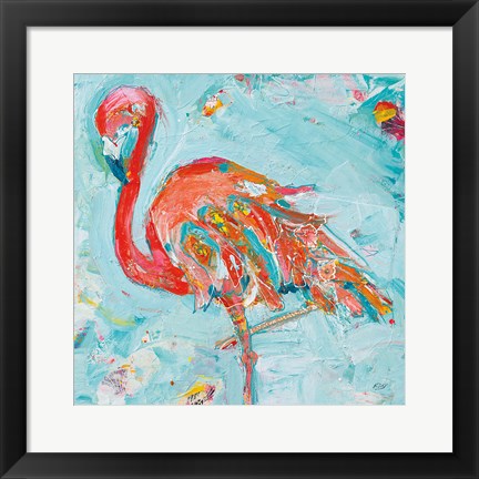 Framed Flamingo Bright Print