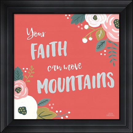 Framed Wildflower Daydreams V Move Mountains Red Print
