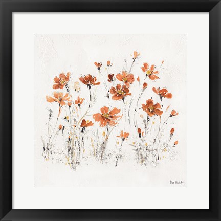 Framed Wildflowers III Orange Print