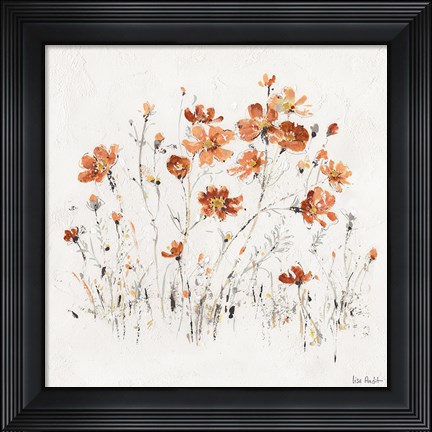 Framed Wildflowers II Orange Print