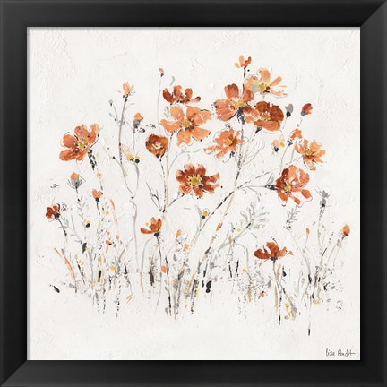 Framed Wildflowers II Orange Print