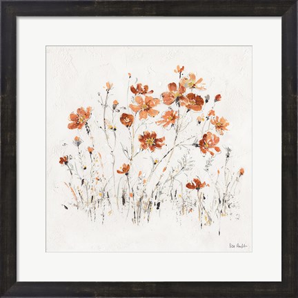 Framed Wildflowers II Orange Print
