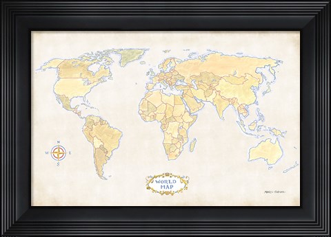 Framed World Trekker I Print