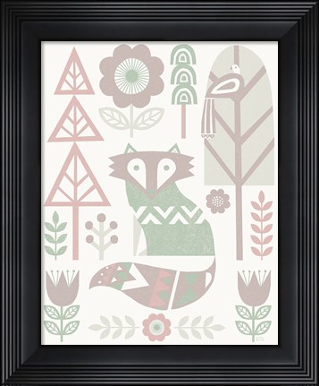 Framed Folk Lodge Fox v2 Hygge Print