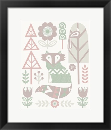 Framed Folk Lodge Fox v2 Hygge Print