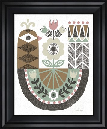 Framed Folk Lodge Bird Hygge Print