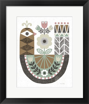 Framed Folk Lodge Bird Hygge Print