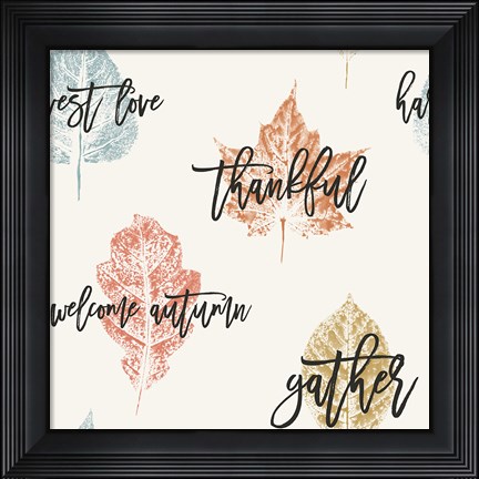 Framed Harvest Sentiments Pattern IV Print