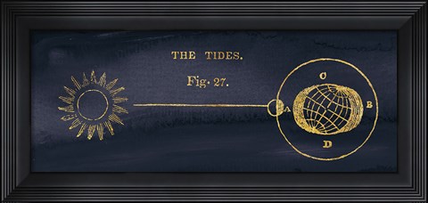 Framed Geography of the Heavens VI Blue Gold Print