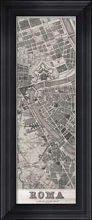 Framed Roma Map Panel in Wood Print