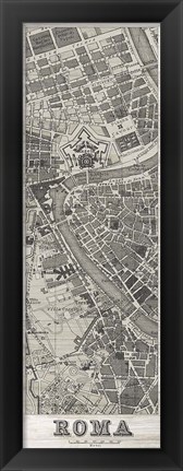 Framed Roma Map Panel in Wood Print