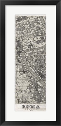 Framed Roma Map Panel in Wood Print