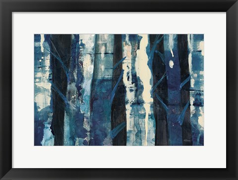 Framed Deep Woods III Indigo Print