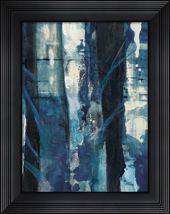 Framed Deep Woods I Indigo Print