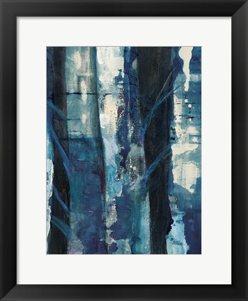 Framed Deep Woods I Indigo Print