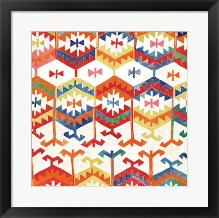 Framed Southwest Pattern I Bright Print