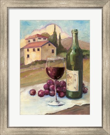 Framed Vino Toscano no Border Print
