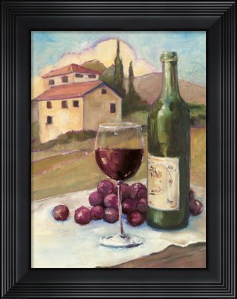 Framed Vino Toscano no Border Print