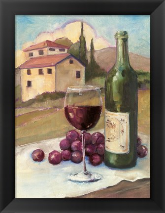 Framed Vino Toscano no Border Print