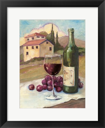 Framed Vino Toscano no Border Print