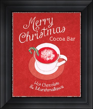 Framed Chalkboard Christmas Signs IV on Red Print