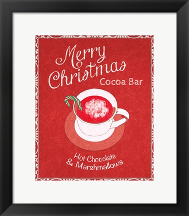 Framed Chalkboard Christmas Signs IV on Red Print