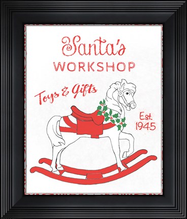 Framed Chalkboard Christmas Signs I on White Print