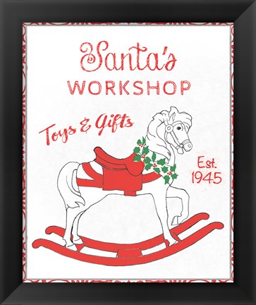 Framed Chalkboard Christmas Signs I on White Print