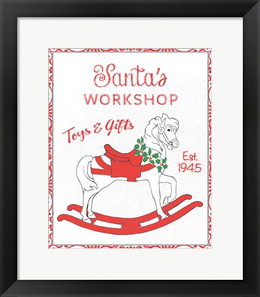 Framed Chalkboard Christmas Signs I on White Print