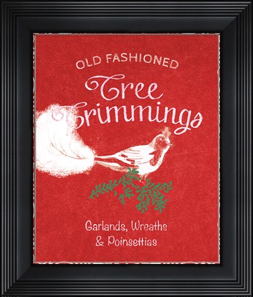 Framed Chalkboard Christmas Signs III on Red Print