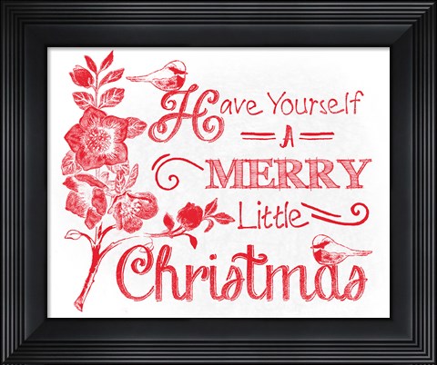 Framed Chalkboard Christmas Sayings V on white Print