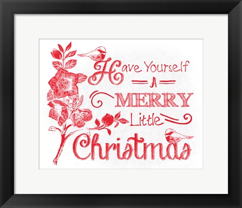 Framed Chalkboard Christmas Sayings V on white Print