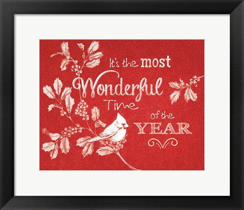 Framed Chalkboard Christmas Sayings VI on red Print