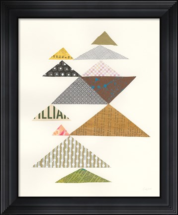 Framed Modern Abstract Triangles II Print