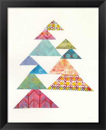 Framed Modern Abstract Triangles I Print
