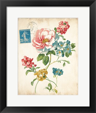 Framed Elegant Floral I Vintage v2 Print