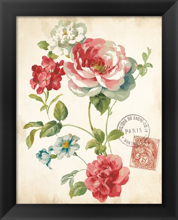 Framed Elegant Floral II Vintage v2 Print