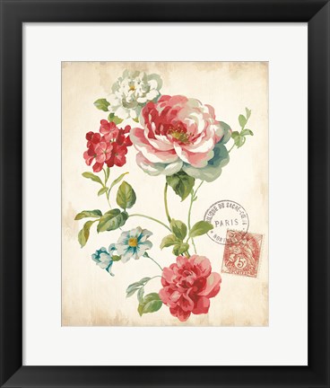 Framed Elegant Floral II Vintage v2 Print